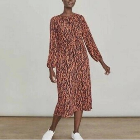 Elizabeth and James Tiger Print Cinched Midi Dress